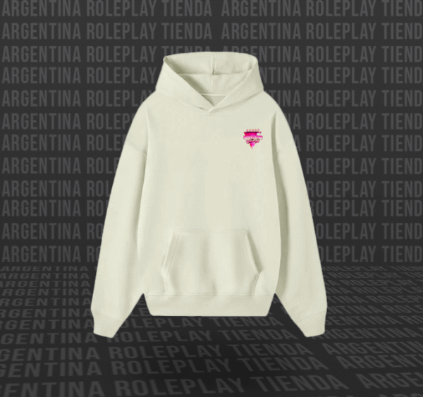 Buzo Crema Logo Rosa