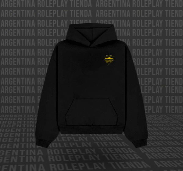 Buzo Negro Logo Dorado